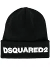 Dsquared2 Wool Logo Hat In Black