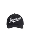 Dsquared2 Black Baseball Cap With Maxi Logo Lettering On The Front In Cotton Man In Black
