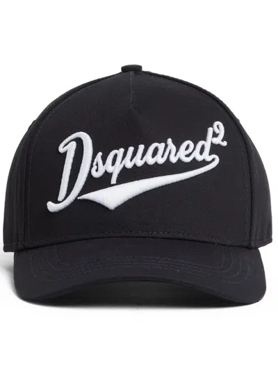 Dsquared2 Embroidered Logo Cap In Schwarz