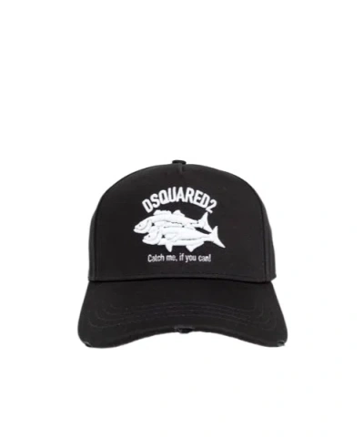 Dsquared2 Embroidered-logo Cotton Cap In Black