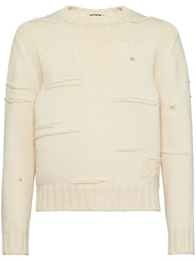 Dsquared2 Embroidered-logo Cotton Jumper In Beige