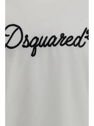 Dsquared2 Embroidered Logo Cotton T-shirt In White