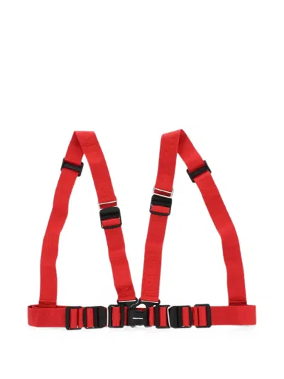 Dsquared2 Embroidered Logo Harness In Red