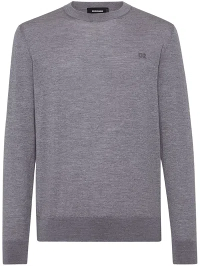 Dsquared2 Pullover Mit Logo-stickerei In Grau