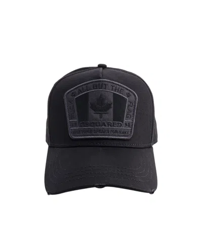 DSQUARED2 DSQUARED2 FLAG PATCH DISTRESSED BASEBALL CAP