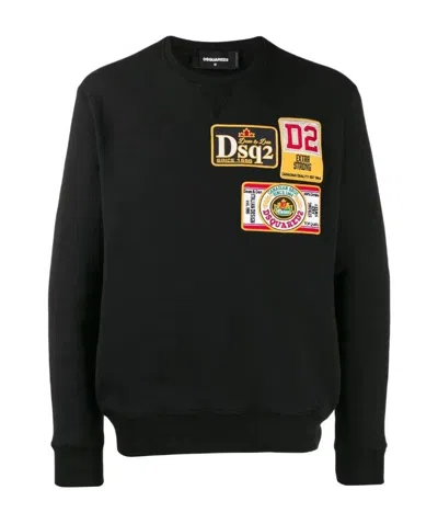 Dsquared2 Embroidered Logo Patch Sweater In Black