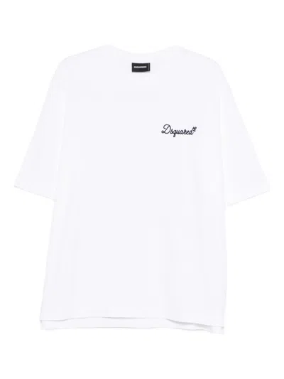 Dsquared2 Embroidered Logo Short Sleeve Crew Neck T-shirt For Men In Animal Print