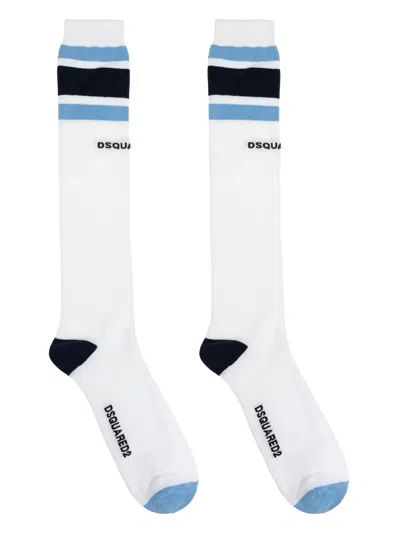 Dsquared2 Embroidered Logo Socks In White