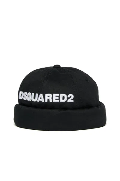 Dsquared2 Embroidered Logo Summer Beanie In Black