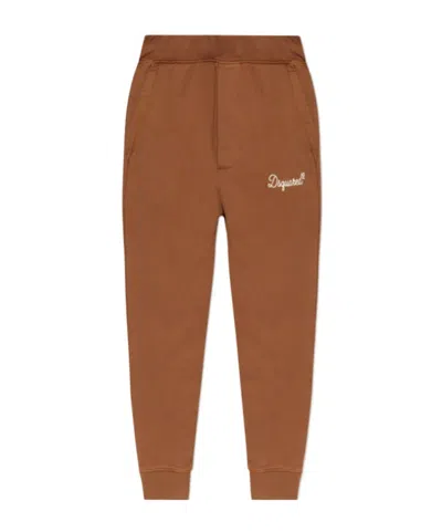 Dsquared2 Embroidered-logo Track Pants In Brown