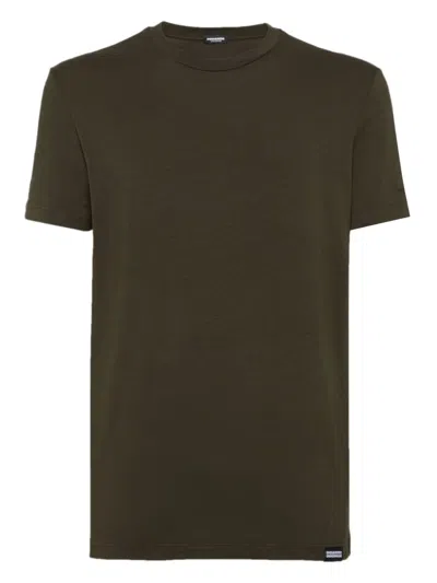 Dsquared2 Embroidered-logo T-shirt In 302 Military Green