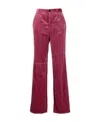 Dsquared2 Embroidered-logo Velvet Trousers In Red
