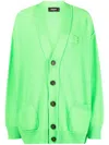 Dsquared2 Embroidered-logo Virgin Wool Cardigan In Green