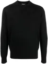 Dsquared2 Embroidered-logo Virgin-wool Sweatshirt In 黑色
