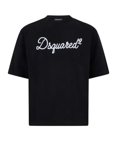 Dsquared2 Embroidered Loose Fit T-shirt In Black