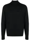 Dsquared2 Embroidered Monogram Roll Neck Jumper In 黑色