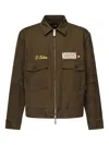 Dsquared2 Embroidered Patch Zip-up Jacket In Green