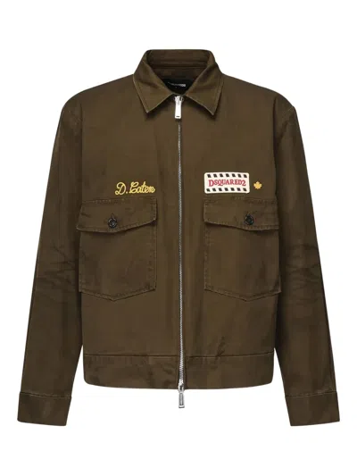 DSQUARED2 EMBROIDERED PATCH ZIP-UP JACKET