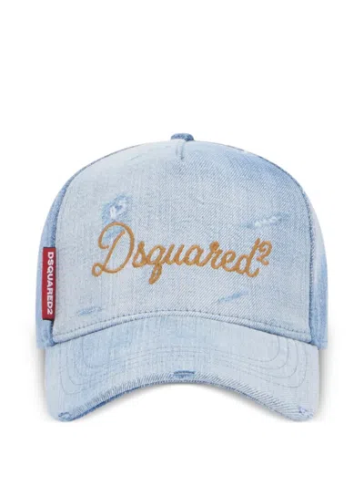 Dsquared2 Embroidered Rainbow Baseball Cap In Blue