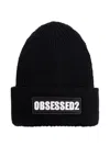 Dsquared2 Ribbed-knit Logo Beanie In Black