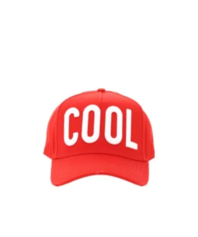 Dsquared2 Embroidered-slogan Baseball Cap In Red