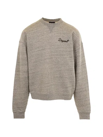 Dsquared2 Embroidered Sweatshirt In Brown
