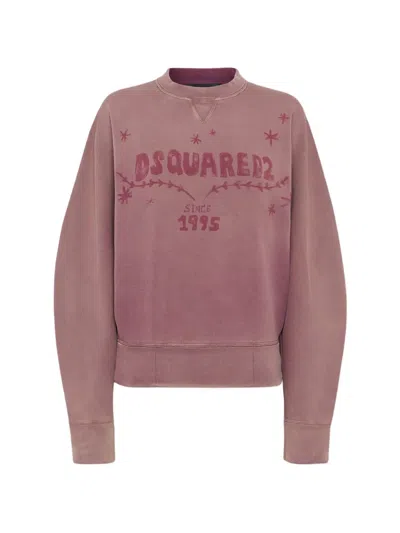 Dsquared2 Embroidered Sweatshirt In Purple