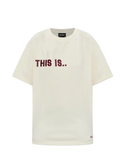 Dsquared2 Embroidered T-shirt In Neutral
