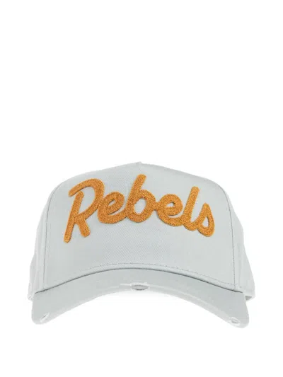 Dsquared2 Embroidery Baseball Cap In Gray