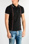 Dsquared2 Embroidery Cotton Polo In Black