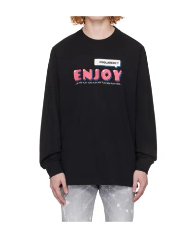 Dsquared2 'enjoy' Skater Long-sleeved T-shirt In Black