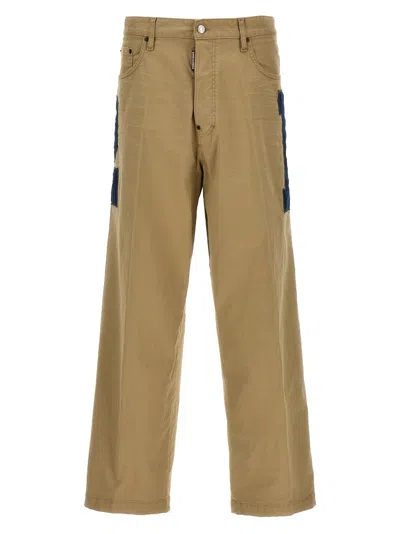 Dsquared2 Beige Contrasting Appliques Jeans