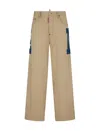 Dsquared2 Stone Cotton Pants In Beige