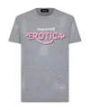 Dsquared2 Crew Neck Jersey T-shirt With Distressed Effect In Gray
