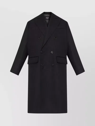 Dsquared2 Evening Double Breast Coat In Black