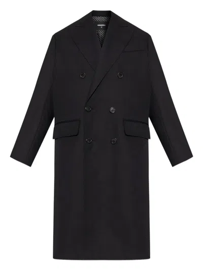 Dsquared2 Evening Double Breast Coat In Black