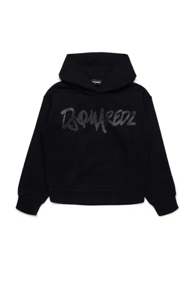 Dsquared2 Evening Sweatshirt With Branded Logo In Black