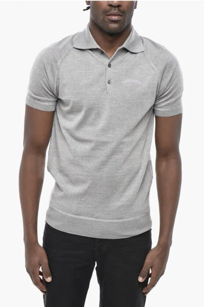 Dsquared2 Extra-fine Virgin Wool Polo With Printed Logo