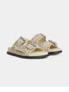 Dsquared2 Eyelet-detailing Slides In Neutrals