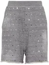 Dsquared2 Eyelet-embellished Mélange-effect Track Shorts In Grey