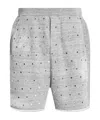 Dsquared2 Eyelet-embellished Mélange-effect Track Shorts In Gray