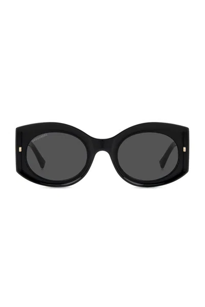Dsquared2 Eyewear Oval Frame Sunglasses In Black