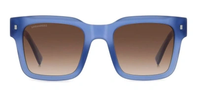 Dsquared2 Eyewear Square Frame Sunglasses In Matte Blue