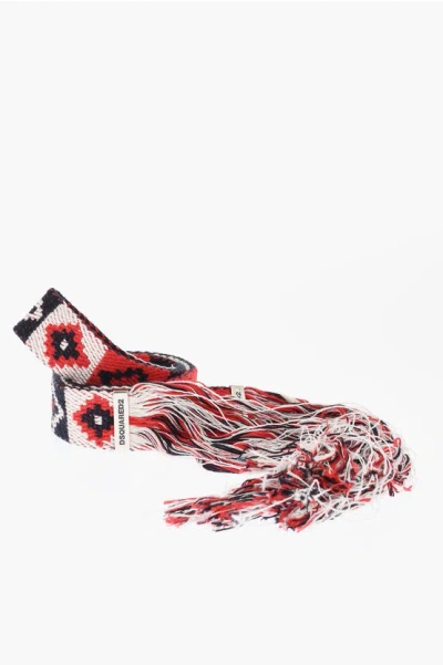 Dsquared2 Fabric Belt With Fringes 40mm