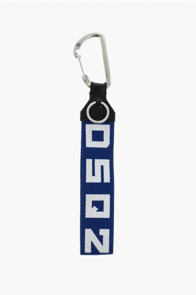 Dsquared2 Fabric Keychain With Monogram In Blue