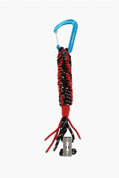 Dsquared2 Fabric Keyring With Maxi Carabiner In Multi