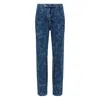 Dsquared2 Vaquera X D2 Statue Of Liberty Cargo Laser Wash Pant In Blue