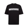 Dsquared2 Black Crewneck T-shirt With Maxi Logo Lettering On The Front