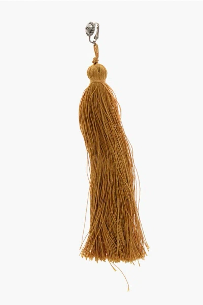 Dsquared2 Fabric Tassel Single Earring In Brown