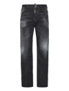Dsquared2 Faded Black Straight Jeans With Ripped Detailing In Black